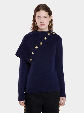 Navy Wool Sweater Knitwear Womens - women's knitwear cheap