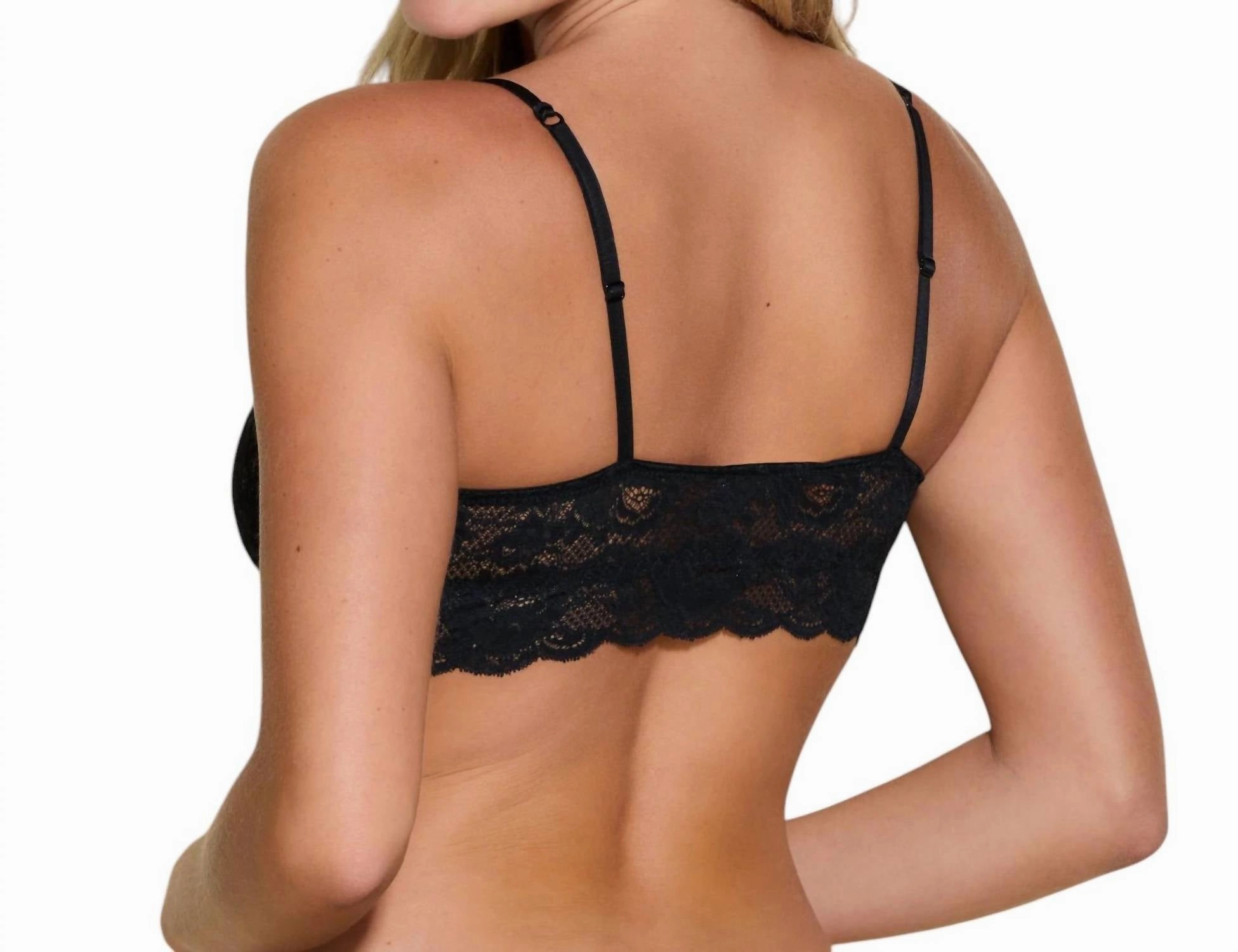 Never Say Never Spaghetti Bralette In Black