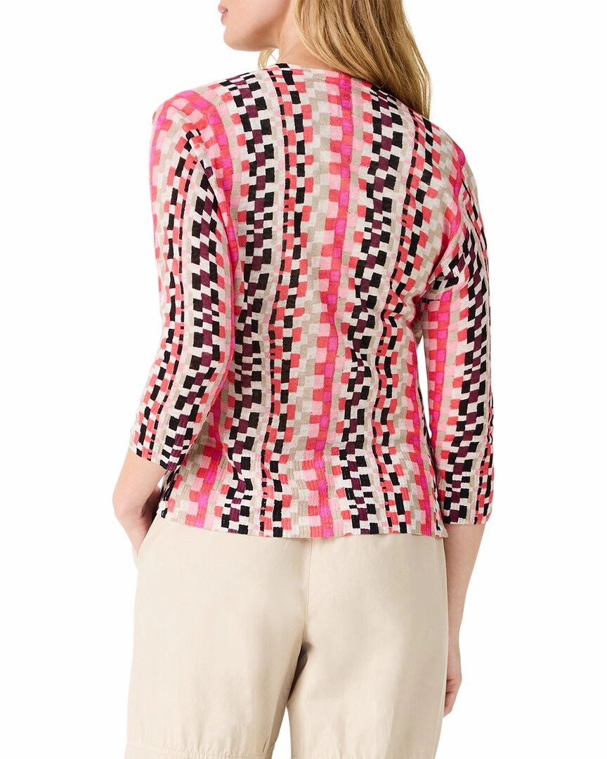 NIC ZOE Pixel Sunset 4-Way Linen-Blend Cardigan