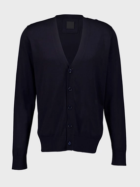Night Blue Cotton and Silk Cardigan Knitwear Mens - men's sweaters sale