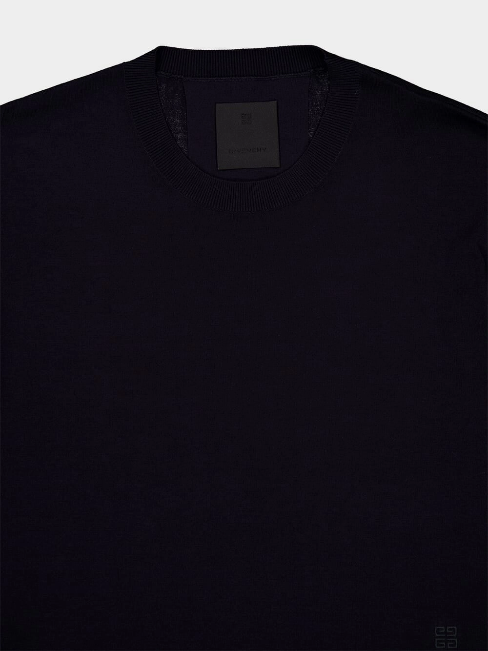 Night Blue Cotton and Silk Sweater