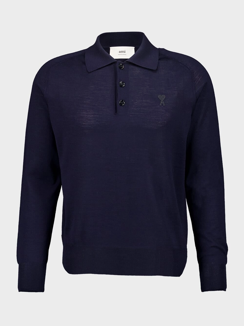 Night Blue Tonal Ami Polo Knitwear Mens - men's sweaters sale