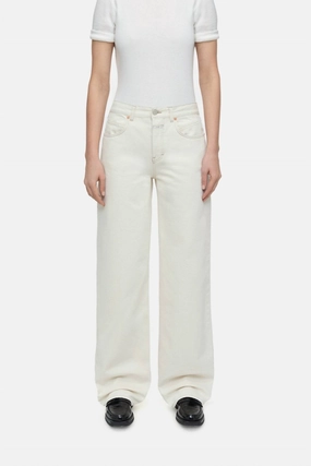 Nikka Wide Jeans In Ivory womens culottes clearance