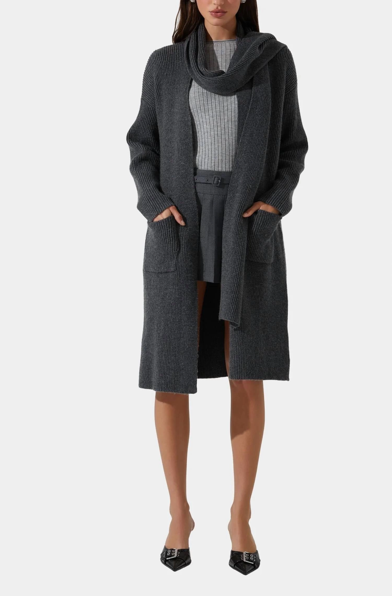 Noemi Cardigan In Grey Tops Womens - embroidered tops sale