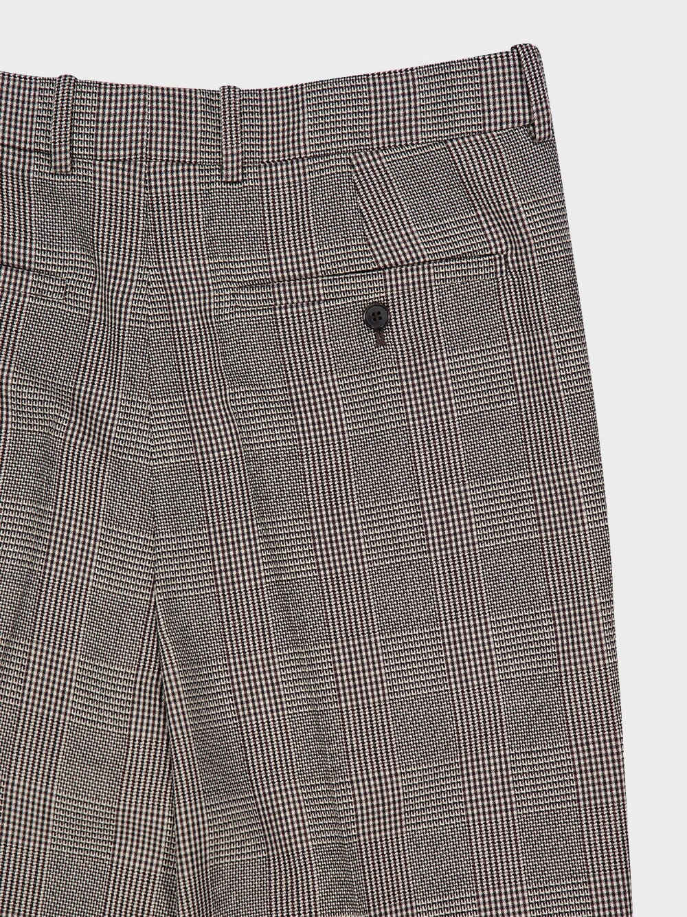 Noir et Marron Prince of Wales Wool Pants