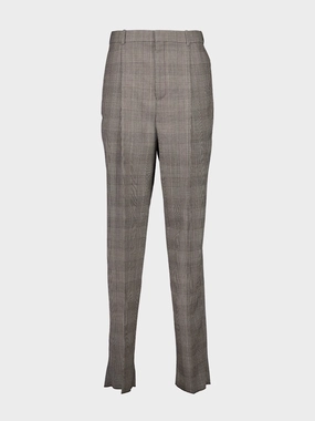 Noir et Marron Prince of Wales Wool Pants Suits Mens - men's suits outlet