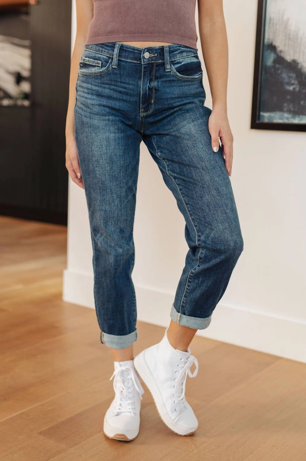 Non Distressed Boyfriend Jeans In Medium Wash womens sweatpants cheap