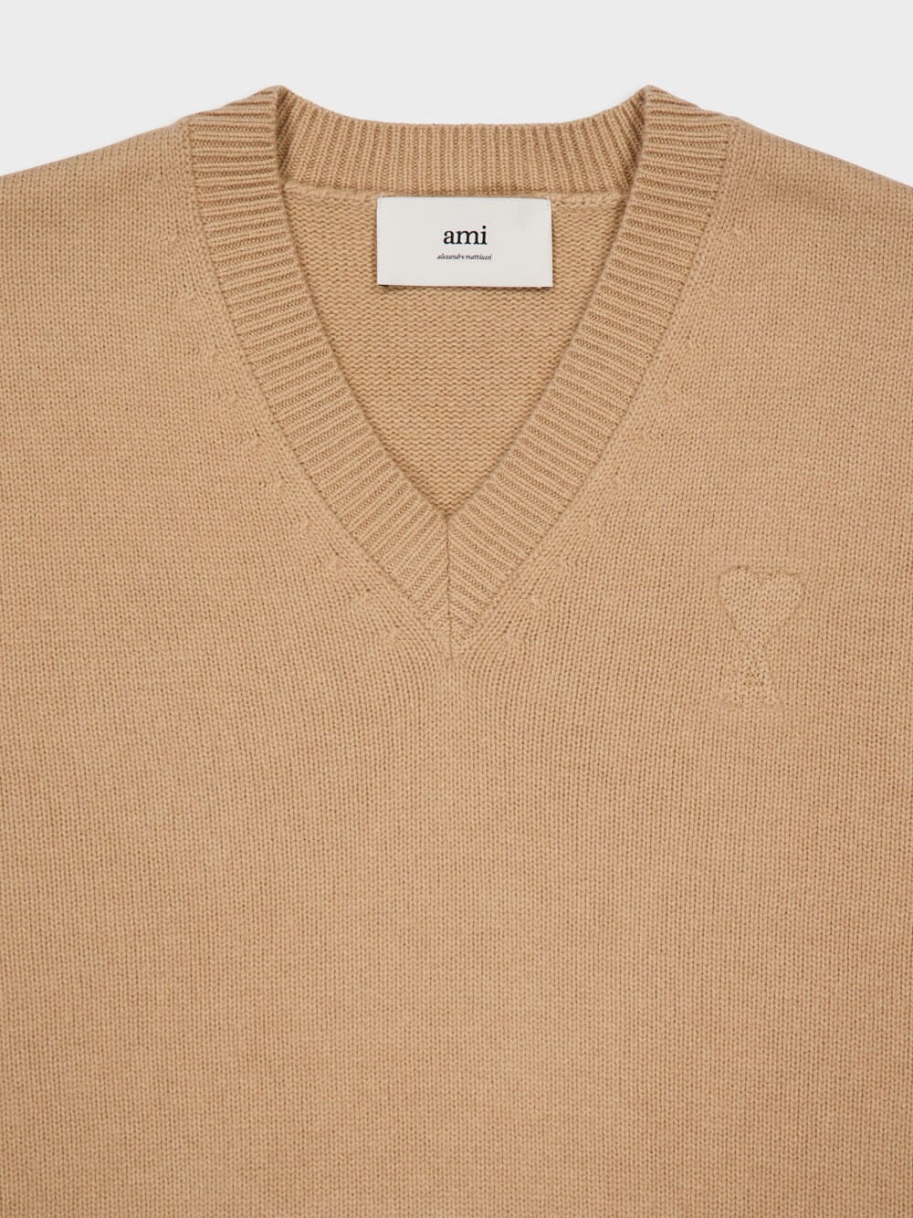 Nude V-Neck Wool-Cashmere Sweater