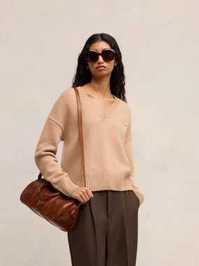Nude V-Neck Wool-Cashmere Sweater Knitwear Womens - women's knitwear cheap