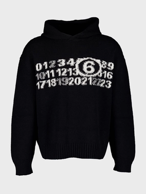 Number Motif Hooded Jumper Tops Mens - thermal tops