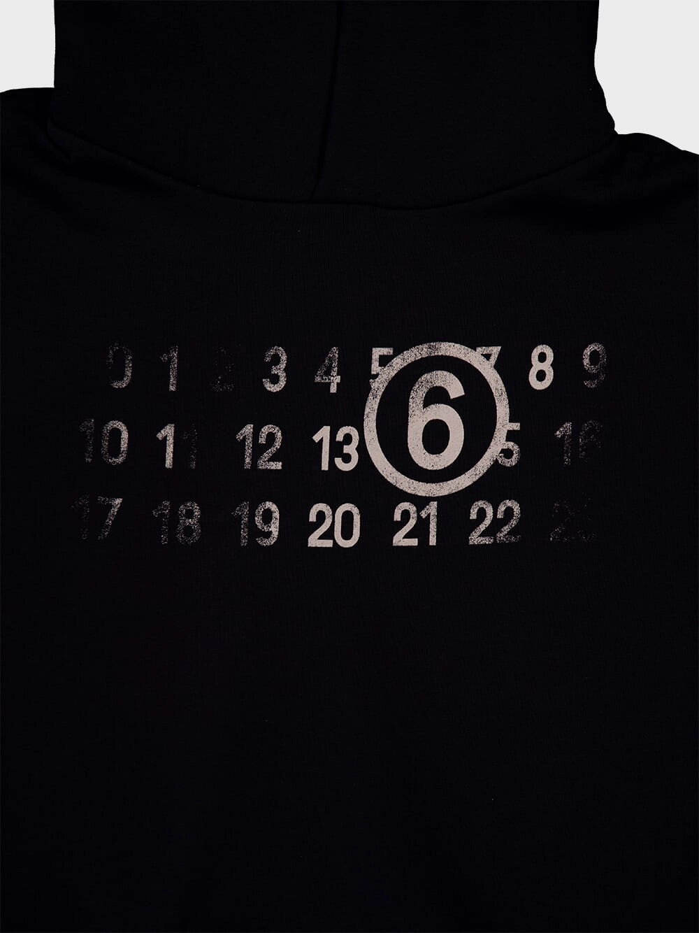 Numbers Motif Cotton Blend Hoodie