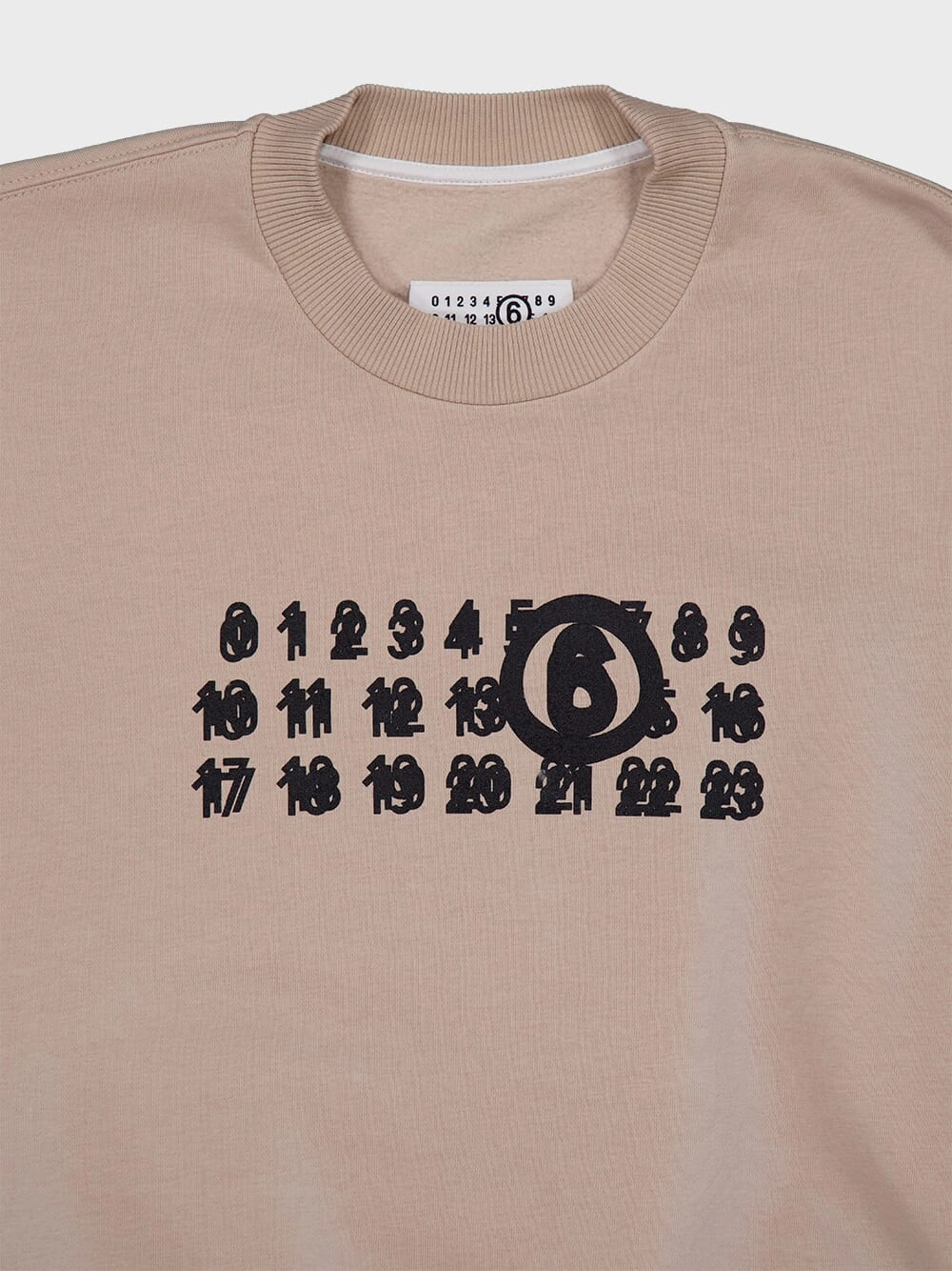 Numbers Motif Cotton Blend Sweatshirt