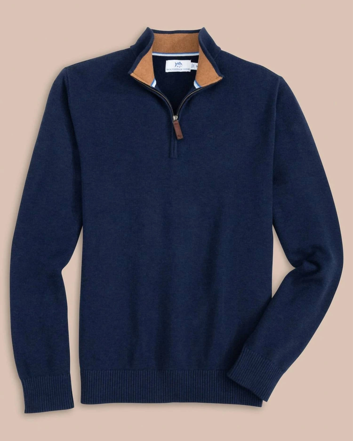 Oakatie Quarter Zip Sweater In Heather Dress Blue