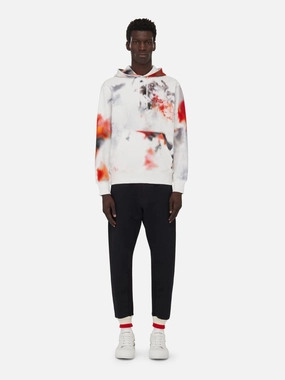 Obscured Flower Hooded Sweatshirt Tops Mens - thermal tops