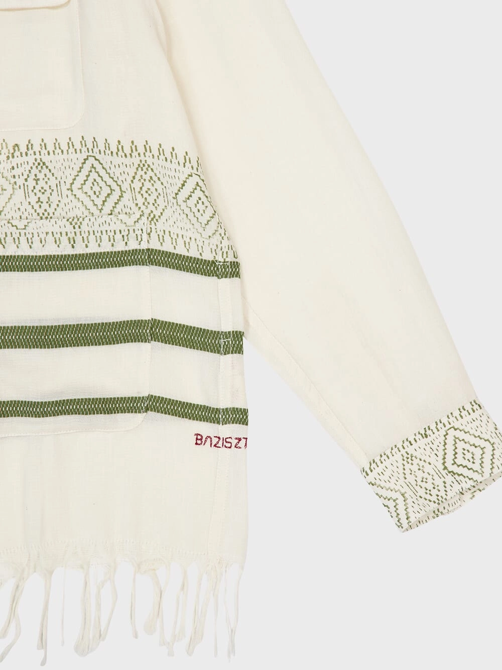 Off-White and Khaki Embroidered Talilo Shirt