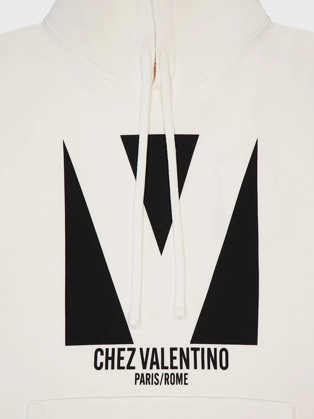 Off-White Cotton Sweatshirt with Chez V Print