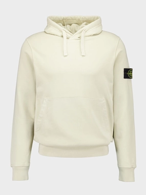Off White Hooded Sweatshirt with Pouch Pocket Tops Mens - thermal tops