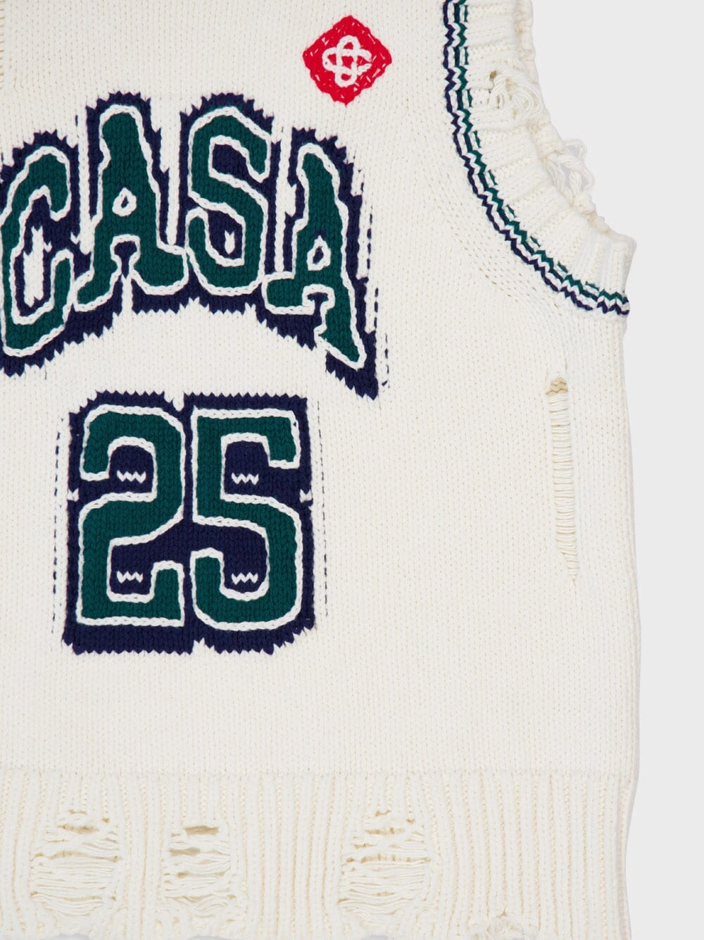 Off-White Intarsia Baseball Top