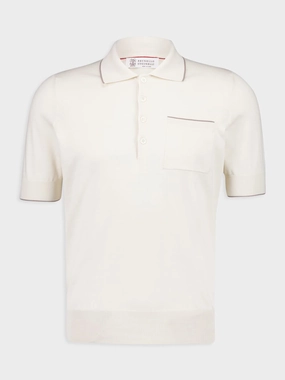 Off-White Short-Sleeved Cotton Polo Shirt Tops Mens - men's t-shirts outlet
