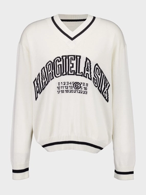 Off-White V-Neck Numbers Motif Jumper Knitwear Mens - men's sweaters sale