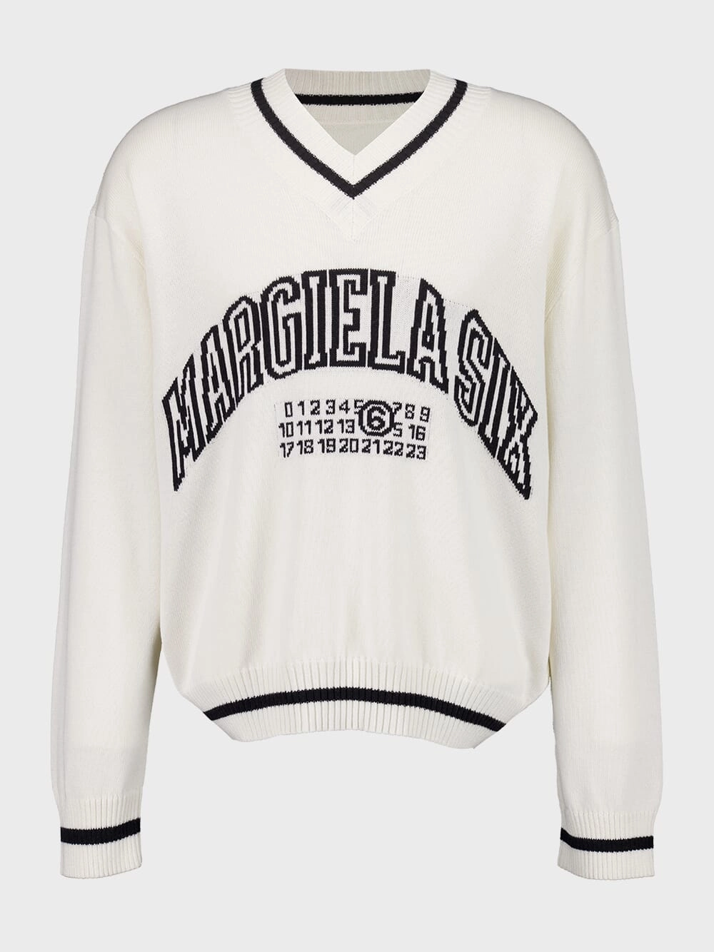 Off-White V-Neck Numbers Motif Jumper Knitwear Mens - men's sweaters sale