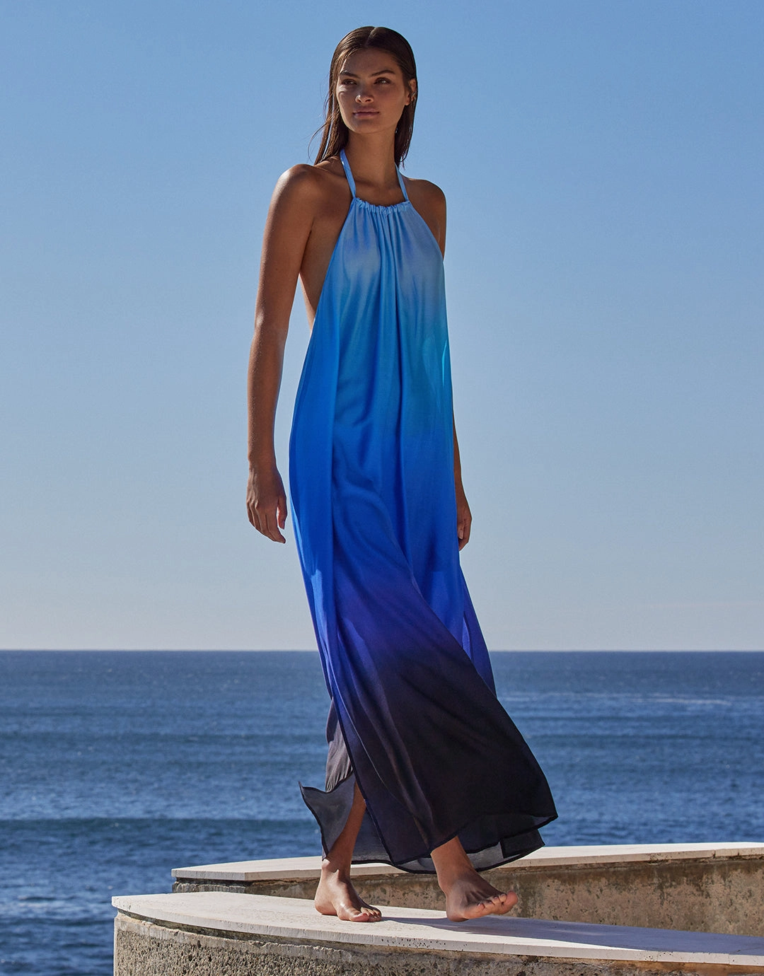 Oia Sunset Halter Maxi Dress - Ocean Swim Womens - bikinis clearance