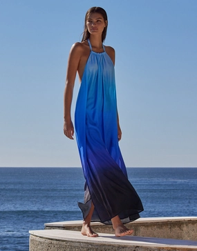 Oia Sunset Halter Maxi Dress - Ocean Swim Womens - bikinis clearance