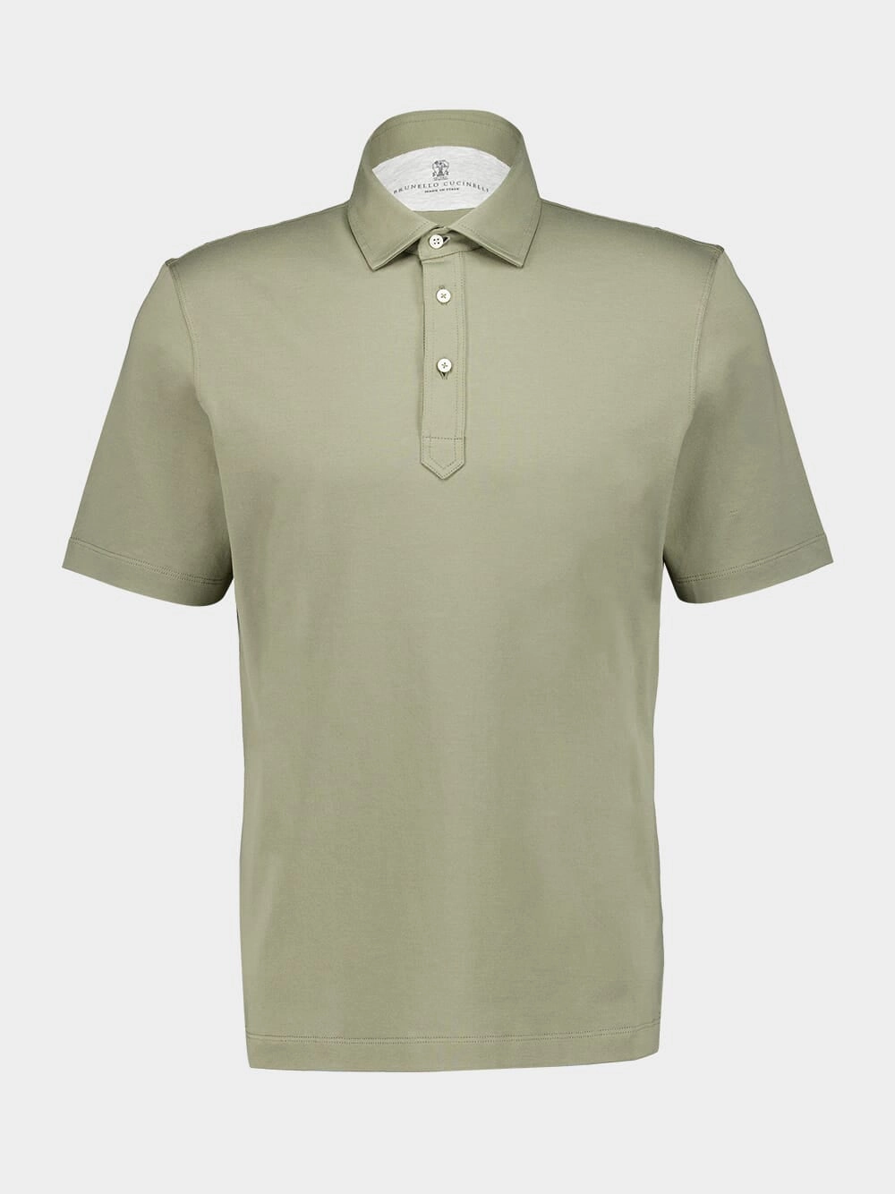 Olive Green Cotton Polo Tops Mens - men's t-shirts outlet