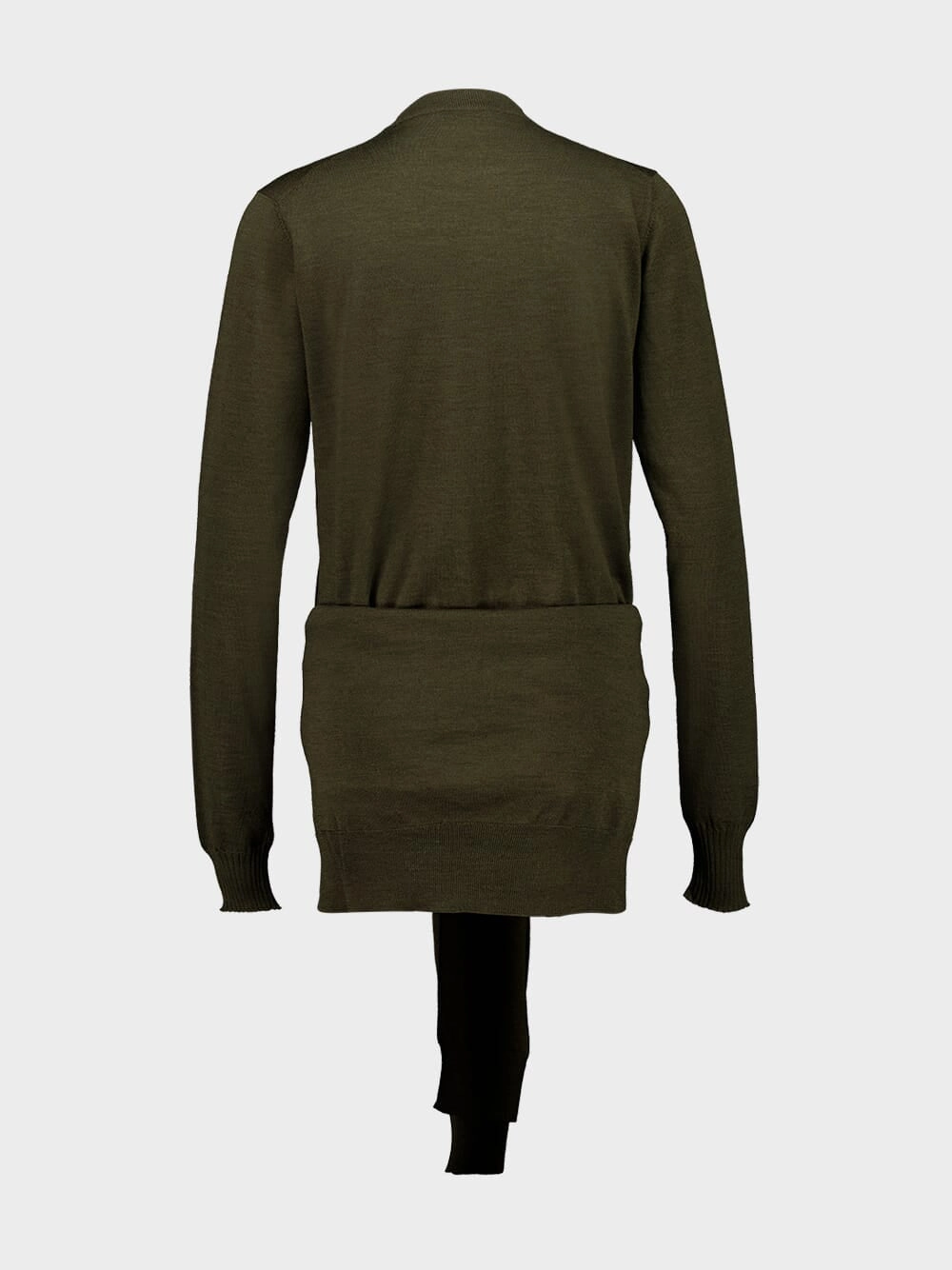 Olive Green Wool Jumper with Knot Detail