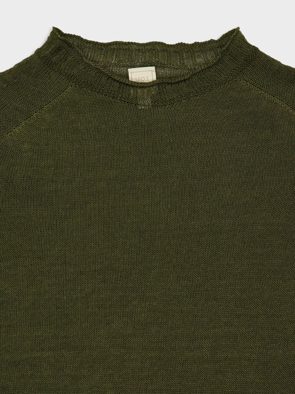 Olive Soft Fade Linen Long Sleeve Sweater