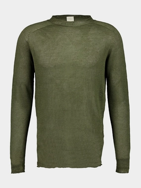Olive Soft Fade Linen Long Sleeve Sweater Knitwear Mens - men's sweaters sale