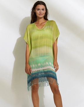 Ombre Flow Kaftan - Aqua Shades Swim Womens - swimwear sale