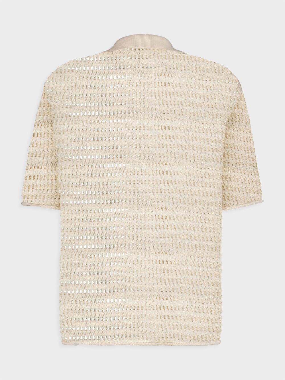 Open-Knit Cream Polo