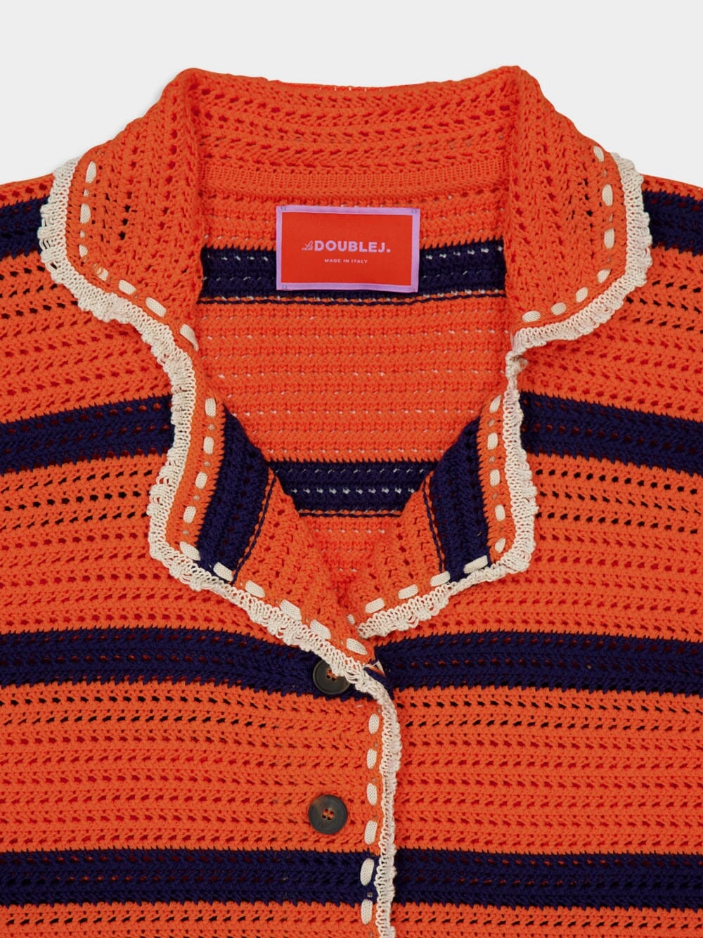 Orange and Navy SaltnVinegar Crochet Jacket