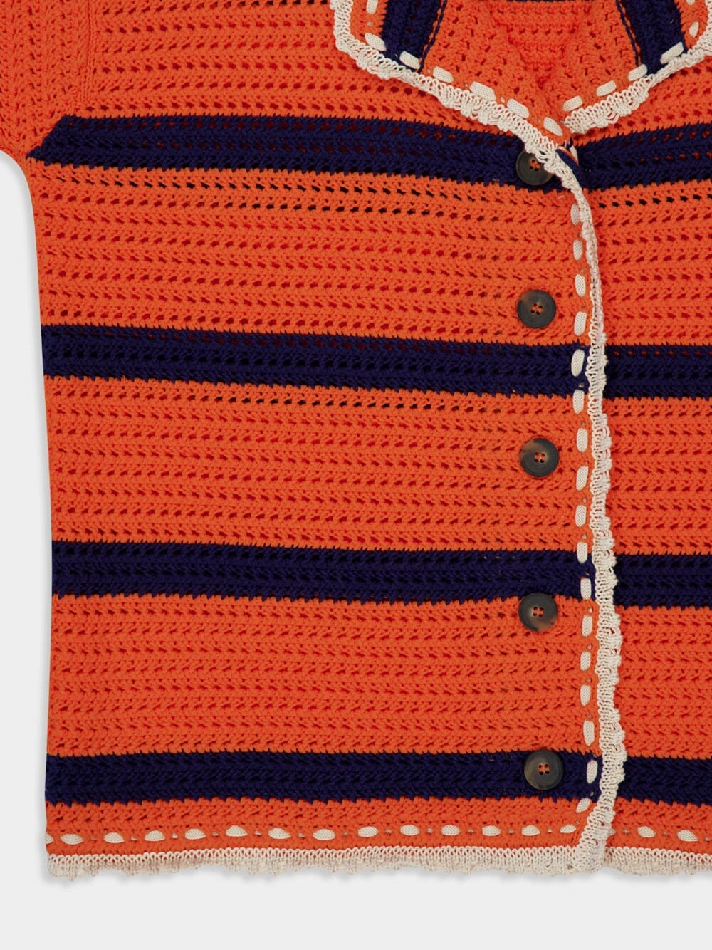 Orange and Navy SaltnVinegar Crochet Jacket