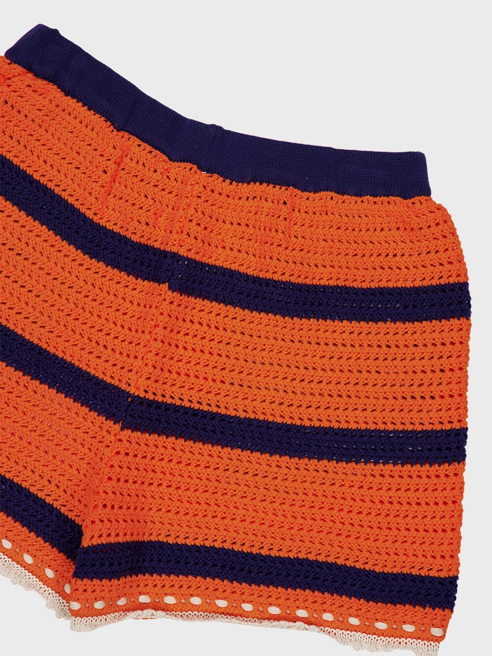 Orange and Navy SaltnVinegar Crochet Shorts