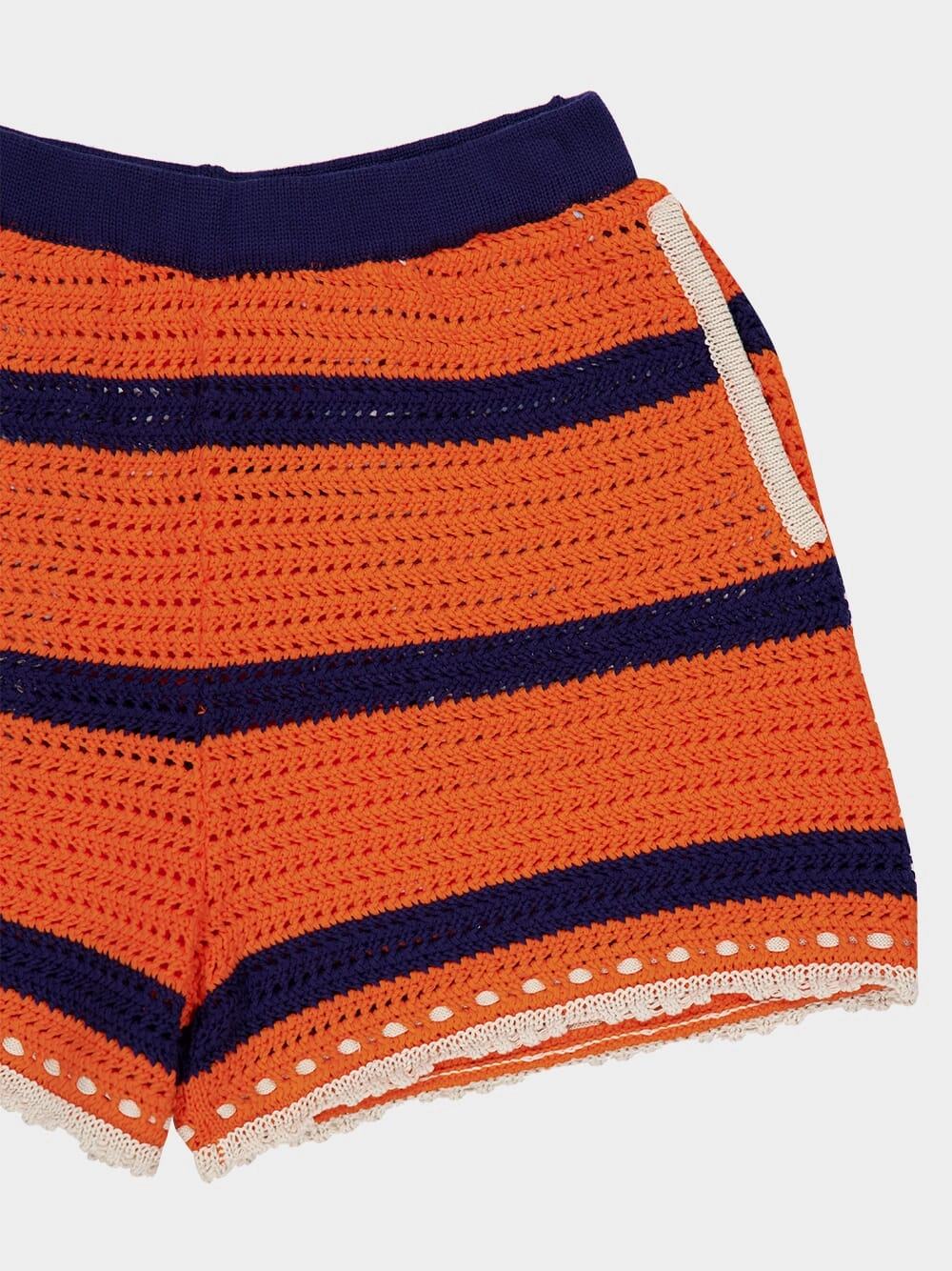 Orange and Navy SaltnVinegar Crochet Shorts