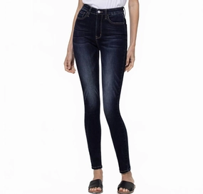 Other Side Mid Rise Skinny Ankle Jean In Dark Blue womens corduroy pants cheap