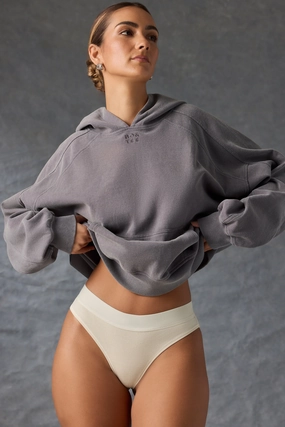 Oversized Hoodie in Washed Charcoal Tops - basic tees cheap