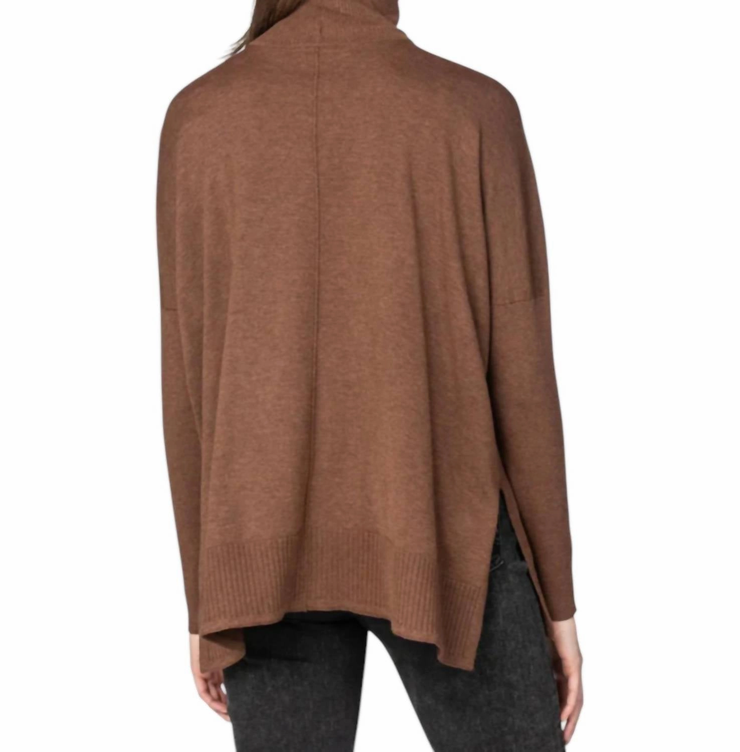 Oversized Turtleneck Sweater In Mink