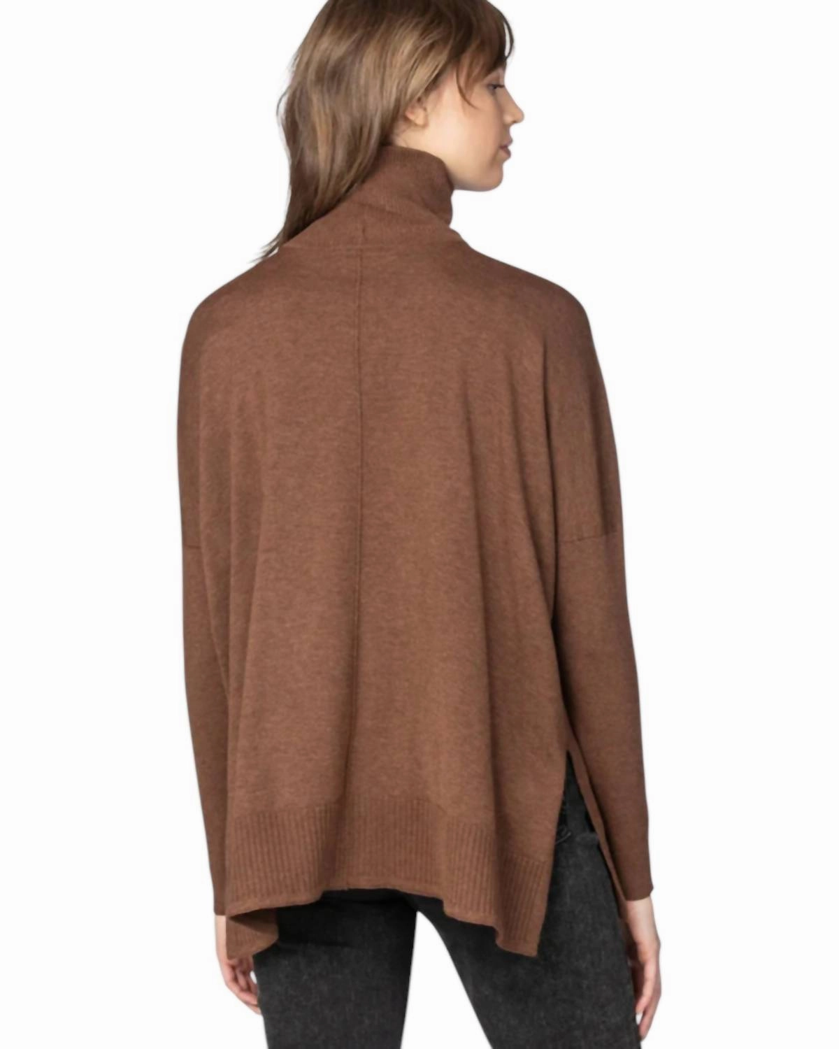Oversized Turtleneck Sweater In Mink