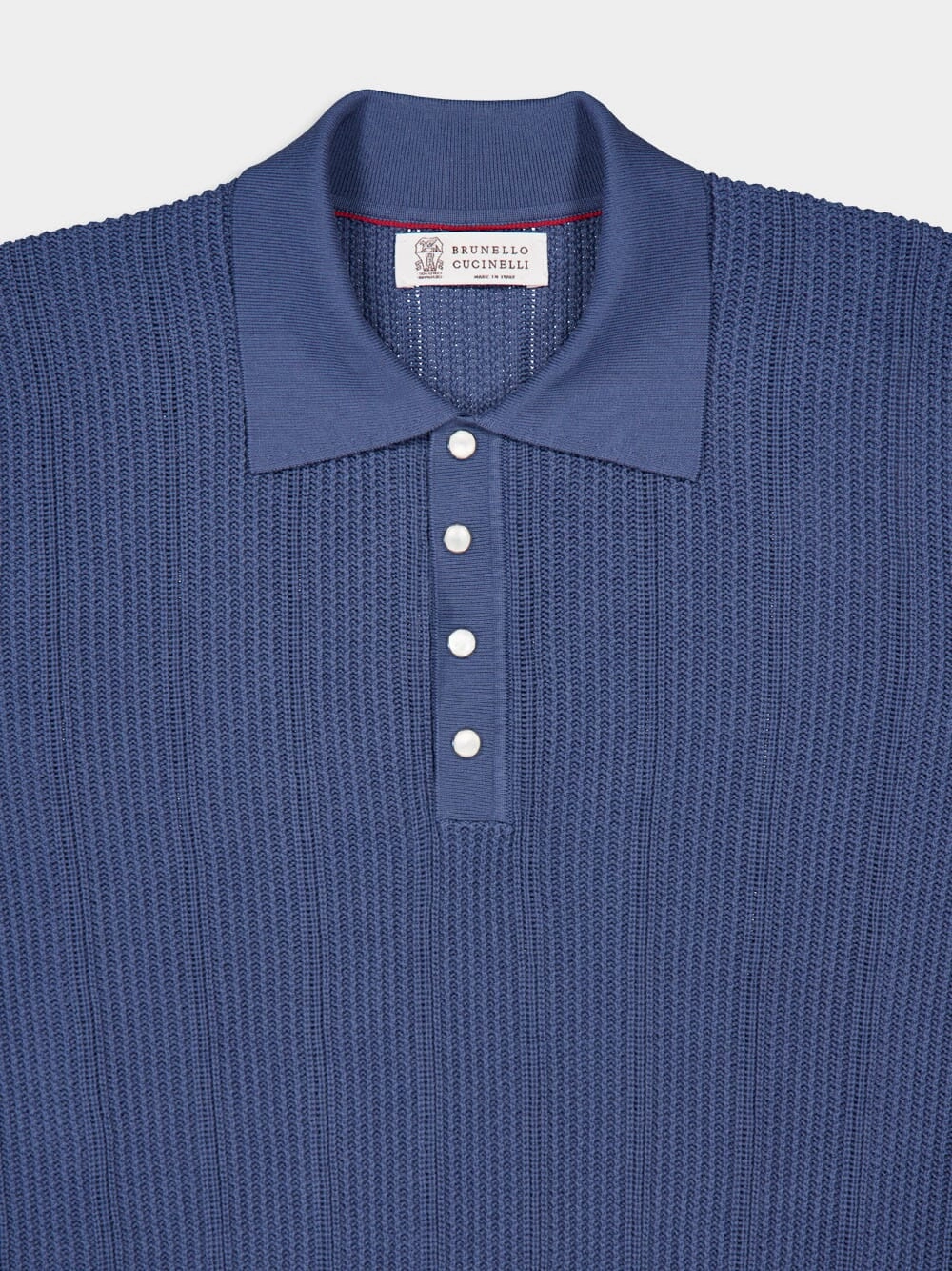 Oxford Blue Rib Knit Polo