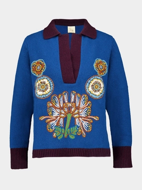 Oyester Flower Merino Wool Jumper Knitwear Womens - women's knitwear cheap