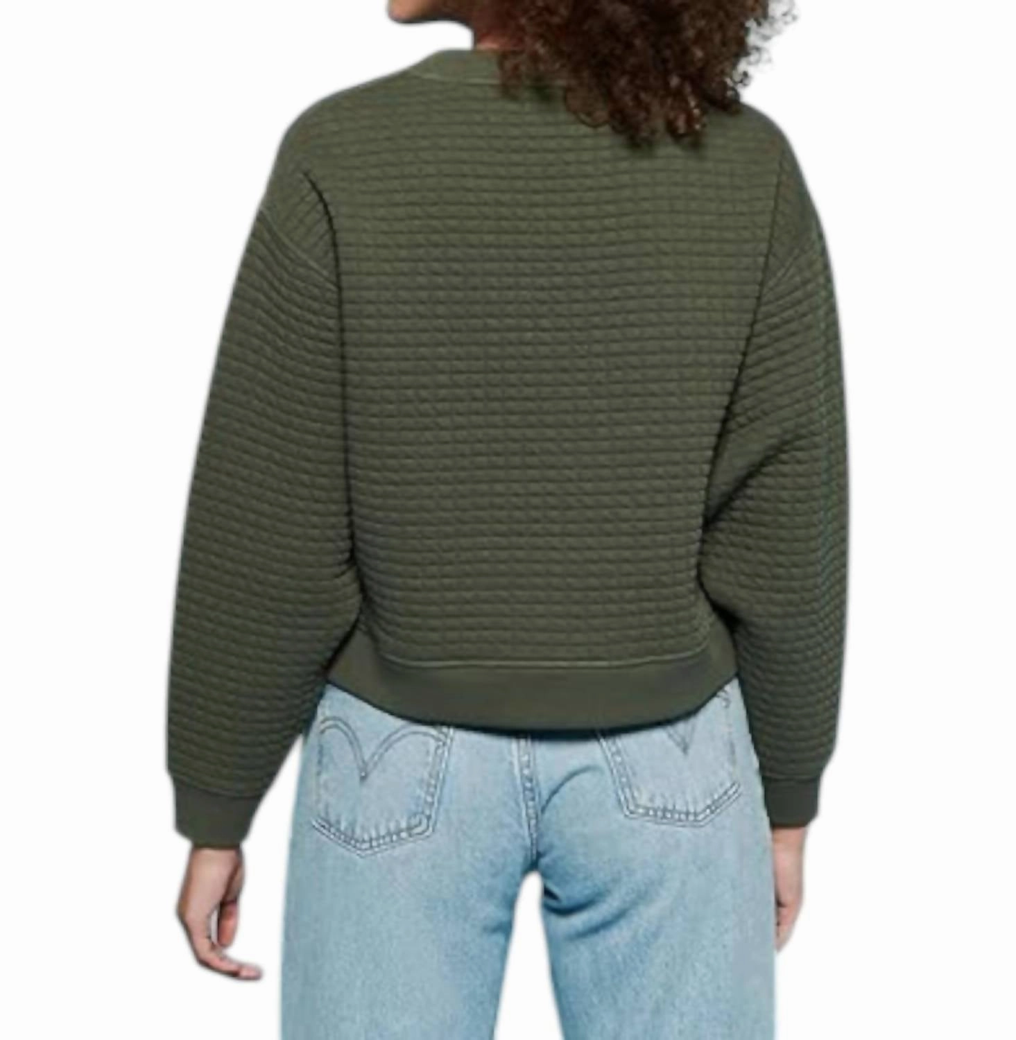 Ozzie Quilted Sweatshirt In Moss Green