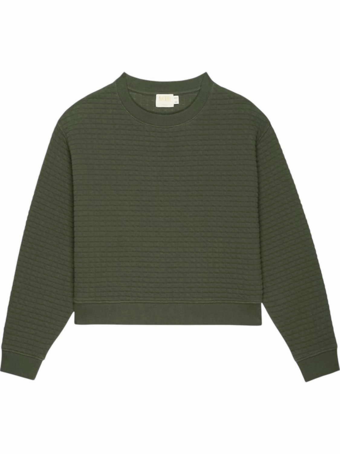 Ozzie Quilted Sweatshirt In Moss Green