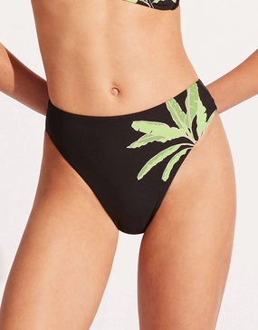 Palm Paradise High Rise Bikini Pant - Black Swim Womens - sport swimwear clearance