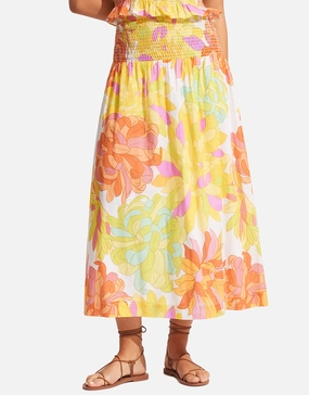 Palm Springs Shirring Skirt - Limelight Swim Womens - bikinis clearance