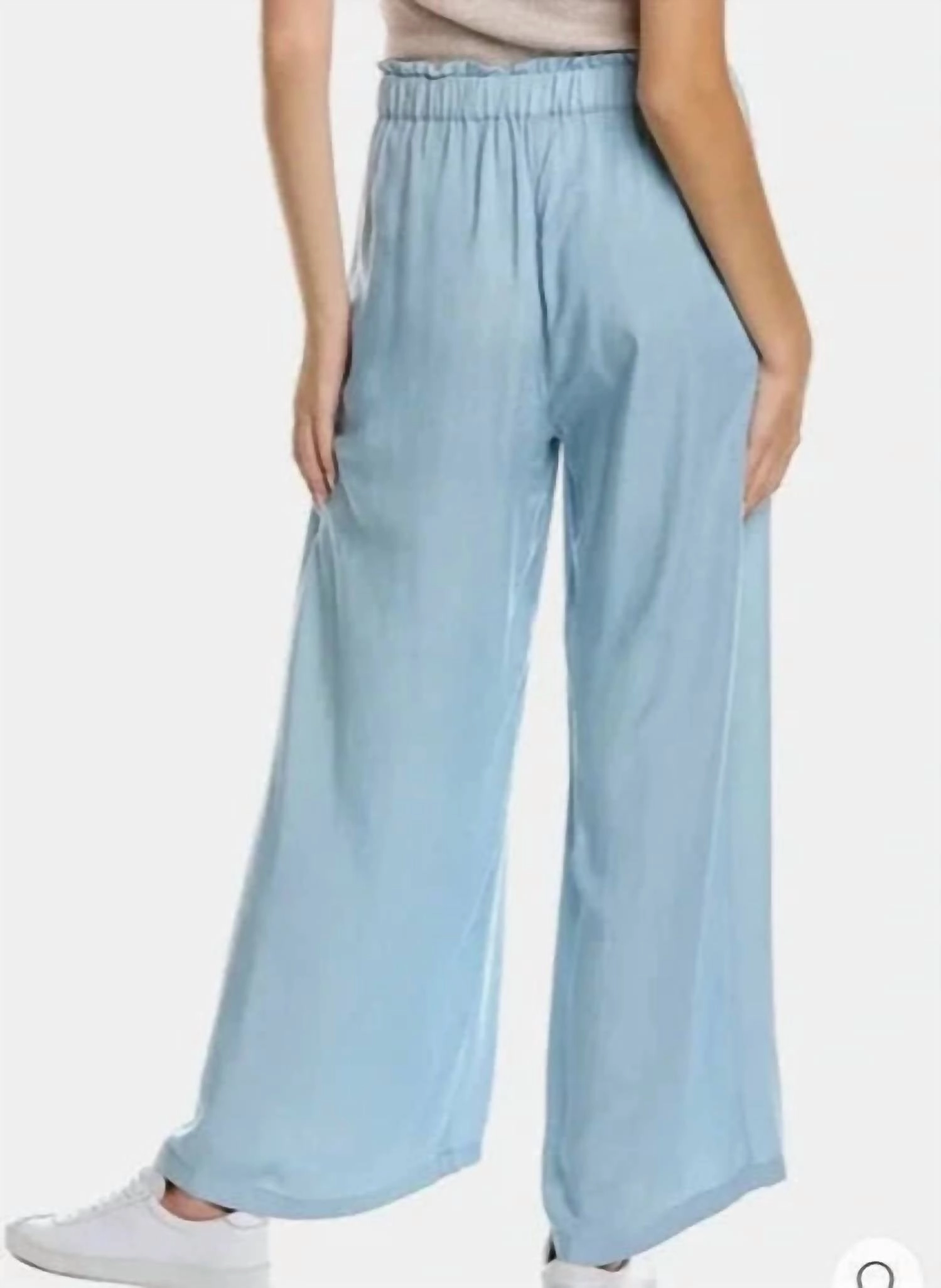Paper Bag Pant In Light Blue