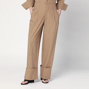 park Women's Camel-Colou Cuffed Trousers womens high-waisted pants online