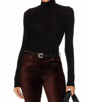 Pascale Turtleneck Top In Black Tops Womens - cold-shoulder tops